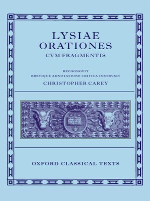 cover image of Lysiae Orationes cum Fragmentis